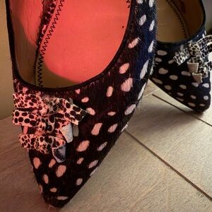 Anthropologie  Pilcor and the Calf hair Chic Leopard Print Flats with Bow Detail